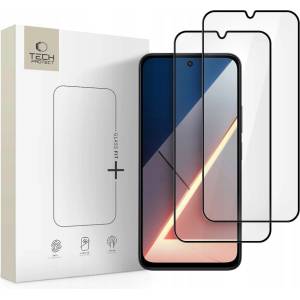 Tech-Protect 2 x Стъклен протектор за дисплей на Xiaomi Poco M7 от Tech-Protect Glass Fit+ - Black (5906302332625)
