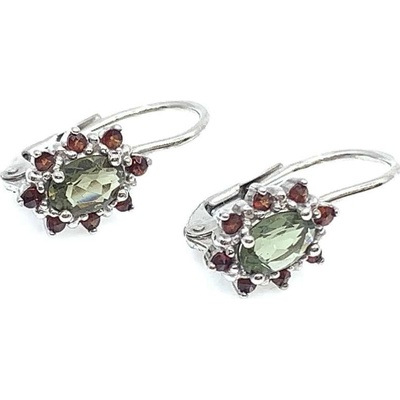 Jan Kos jewellery stříbrné náušnice s vltavínem 32106255