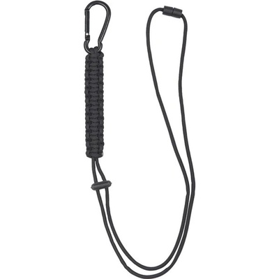 Mil-tec šnúra paracord s karabínou, čierna