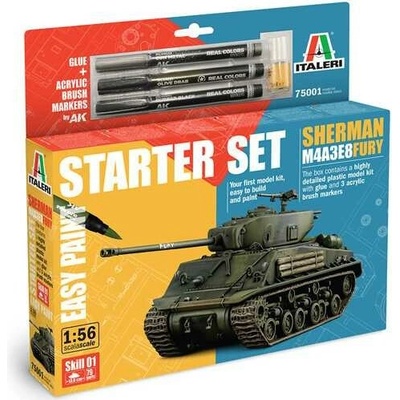 Italeri M4A3E8 Sherman Fury Starter Set 1:56