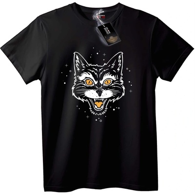 NOONEBRAND Тениска Свиреп Котарак - 2XL, White