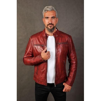 Max Original Leather pánska kožená bunda Jerome thunder red