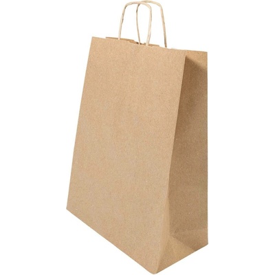 Papbag L papierová darčeková taška, veľká, hnedá Natural