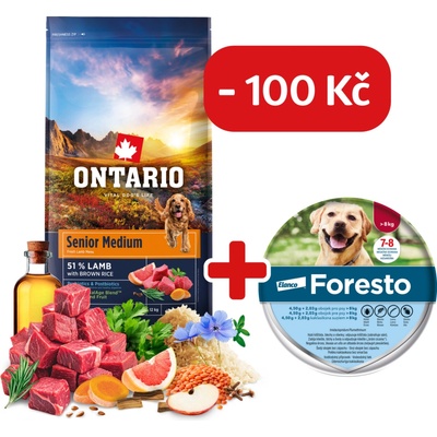 Ontario Senior Medium Lamb & Brown Rice 12 kg