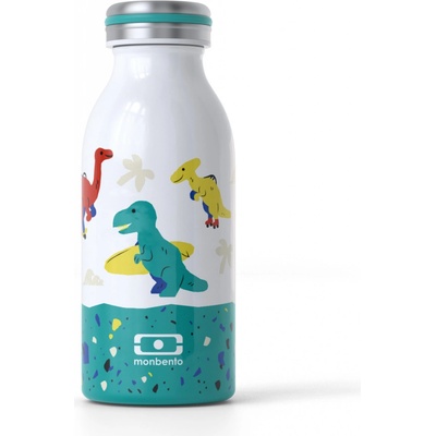 Monbento Dětská termoláhev Cooly Blue Dino 350 ml