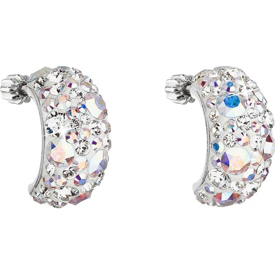 Pavona Stříbrné náušnice visací s krystaly Swarovski ab efekt půlkruh 31164.2