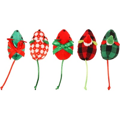 Huhubamboo vánoční set myší 5 ks 6 cm