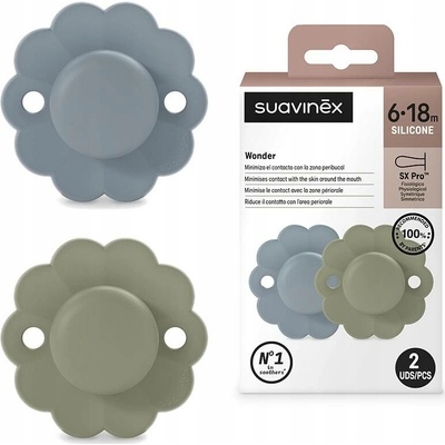 Suavinex dudlík SX Pro fyziologický 2 ks wonder Spring Lake + Hedge Green