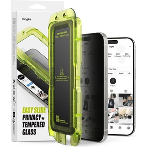 Ringke Протектор за iPhone 17 Pro - Ringke - Easy Slide Privacy Tempered Glass (2 броя) - Черен