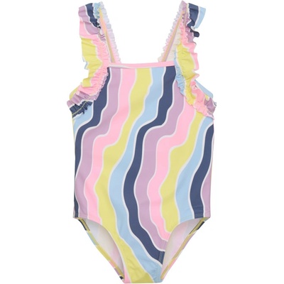 Color Kids Swimsuit W. Frills AOP lavender mist Směs