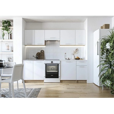 Sconto Kuchynská zostava SORENA 240 cm biela/dub sonoma