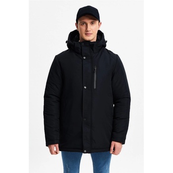 Image 1 of River Club Мъжко водонепромокаемо яке-парка със сваляща се качулка и подплата от полар rcp-16 - Черно #408164 (408164_Черно)