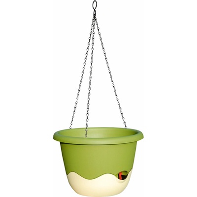 Plastia Květináč Mareta - 25 cm zelená/slonová kost tmavý