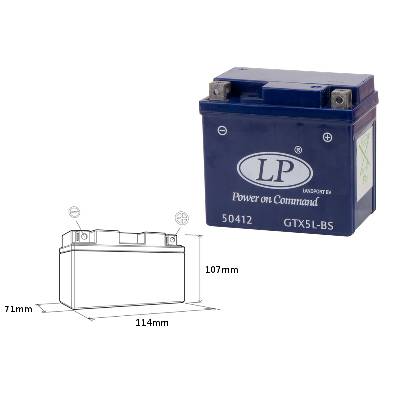 LANDPORT baterie gelový GTX5L-BS 12V 5.5AH 114X70X105 bezúdržbový (naplněný) - náhrada GTX53 L