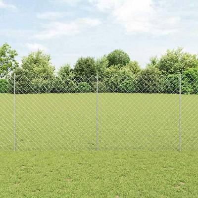 vidaXL Plot s řetězovým odkazem a sloupkem 10 x 1,4 m Pozinkovaná ocel