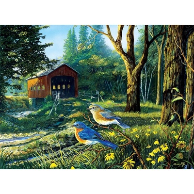 SunsOut Terry Doughty Sleepy Hollow Blue Birds 1000 dielov