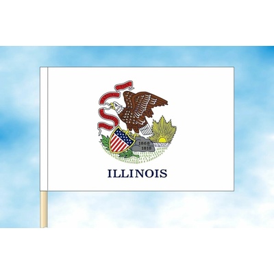 LIBEA, s.r.o. Illinois vlajka Rozměr: 30×45 cm, Uchycení: Návlek na žerď