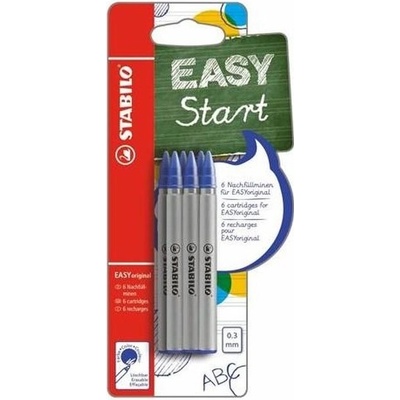 Pero STABILO EASYoriginal náplně fine 0,3mm / 6 ks modré v blistru
