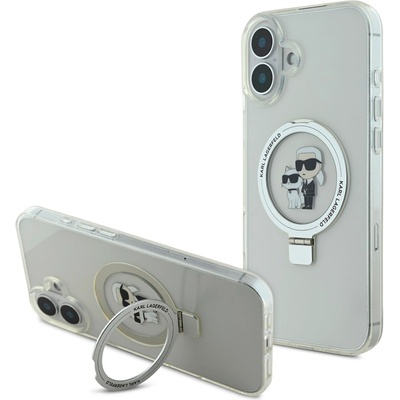 KARL LAGERFELD Поставка с пръстен Karl and Choupette MagSafe Заден Калъф за iPhone 16 Plus Бял Karl Lagerfeld | Lilav | ЖЕНИ | UNI