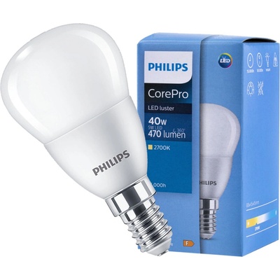 Philips LED žiarovka E14 5W 40W 470lm 2700K teplá žiarovka