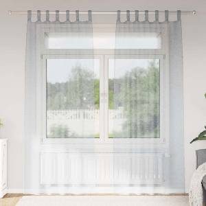 Pure Line Home Пердета от воал в цвят сив с текстилни гайки (уши), 2 бр