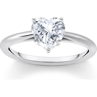 Thomas Sabo TR2476 051 14 Silver prstýnek with white Stone in Heart Shape