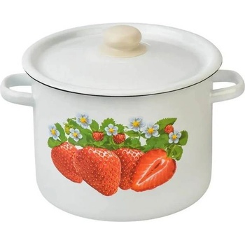 idilia 22 см (5, 5 л. ) емайлирана тенджера с метален капак idilia разцветка Ягода