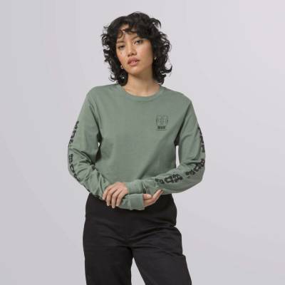 HUF WHEELIE LS CROP TEE Sage