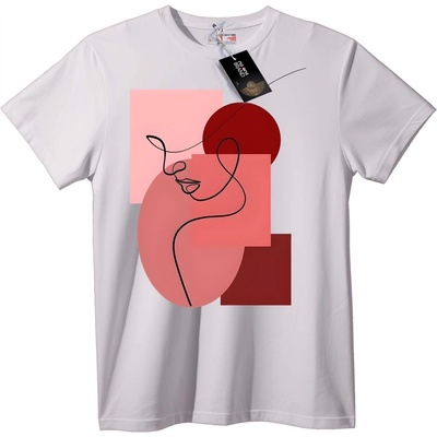 NOONEBRAND Тениска абстрактна линия изкуство - XL, White