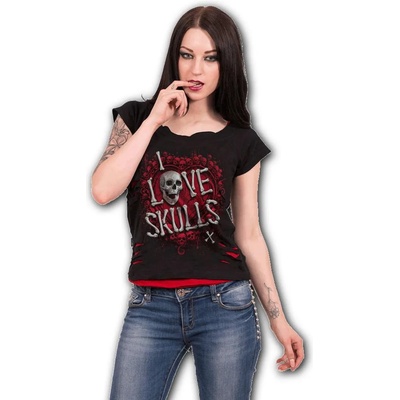 SPIRAL тениска дамска - love skulls - spiral - k070f711