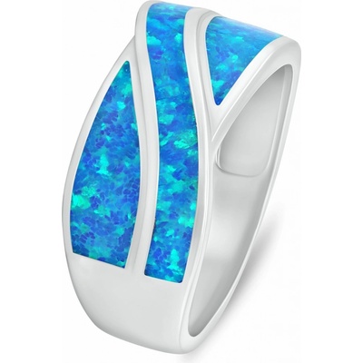 Brilio Silver stříbrný prsten s modrým opálem RI130WB