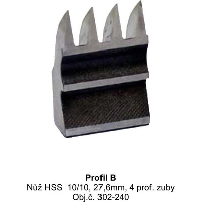 Výměnný nůž HSS 10/10, 27,6mm, 4 profilové zuby "B"