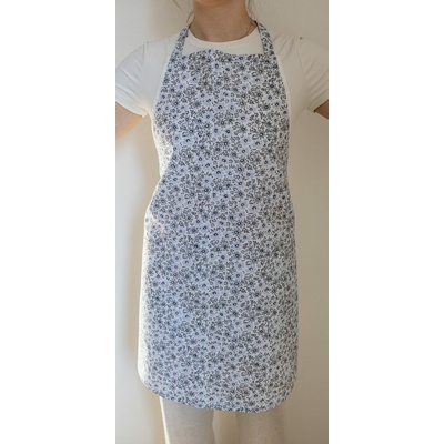 Polášek Bavlněná zástěra Kytičky Šedá