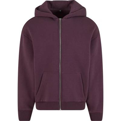 Build Your Brand pánska mikina na zips BY285 Plum Purple