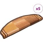 vidaXL Самозалепващи стелки за стълби, 5 бр, 65x21x4 см, кафяви (149836)