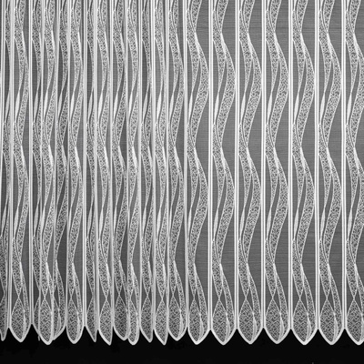 Brilltex Ventura žakárová 856, vlnky, panelová na tyč, bílá, výška 110cm (v metráži)
