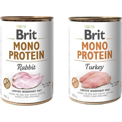 Brit Adult Mono Protein Rabbit 12 x 400 g a Brit Adult Mono Protein Turkey 12 x 400 g