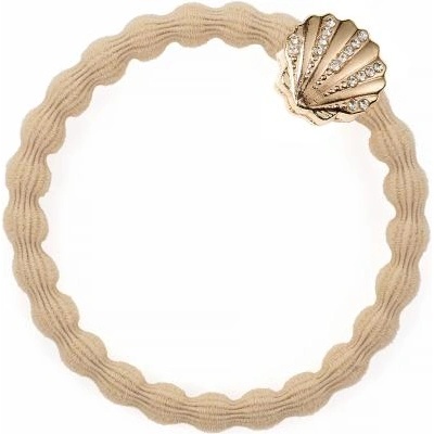 By Eloise London Bling Charms Seashell гривна / ластик за коса цвят бежов