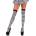 Leg Avenue Striped Nylon Thigh Highs 6005 Black & White