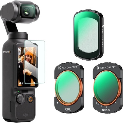 KF Concept sada magnetických filtrů pro DJI Osmo Pocket 3 / 4 (CPL+Black Diffusion 1/4+ND2-32) SKU.2148