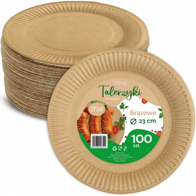 Jednorazové taniere Allbag papierové béžové 23 cm