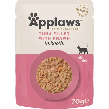 Applaws Cat Natural tuniak s tichomorskými krevetami vo vývare 48 x 70 g