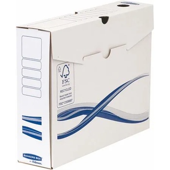 Fellowes Кутия за документи, A4, 80 мм, FELLOWES "Bankers Box Basic", синьо-бяла 4460103 (4460103)