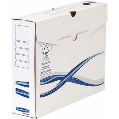Fellowes Кутия за документи, A4, 80 мм, FELLOWES "Bankers Box Basic", синьо-бяла 4460103 (4460103)