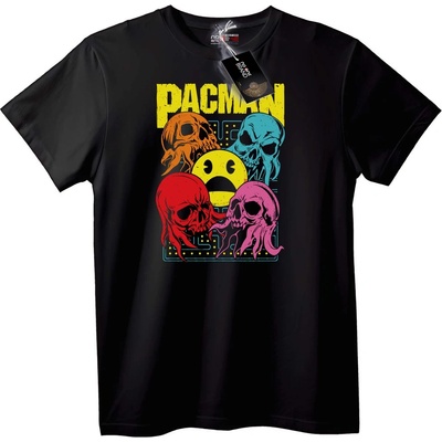NOONEBRAND Тениска Pac-Man Черепи Ретро - S, Black