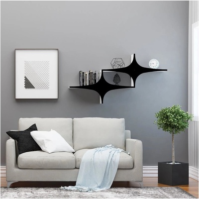 Asir Nástěnná police SUSEN 69x135 cm bílá/černá AS1267