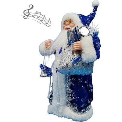 Grugen Spievajúci a tancujúci Mikuláš so Zvončekom 30 cm modro-biely