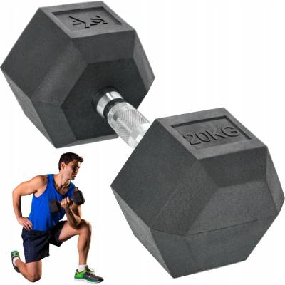 Activ Space Potažené pogumované činky s pevnou váhou 1 x 20 kg
