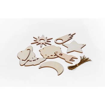 Spira Комплект от 8 дървени коледни декорации Medium - Spira (3980721)