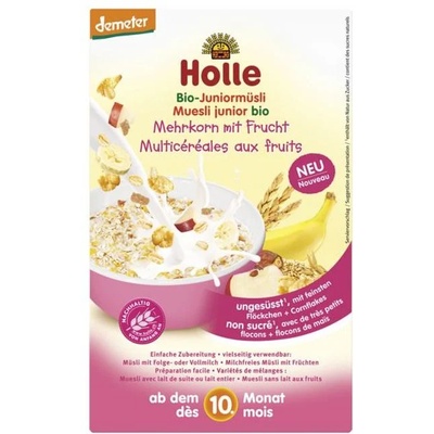 Holle Био пълнозърнесто мюсли с плодове Holle, 250 g (BB210494)